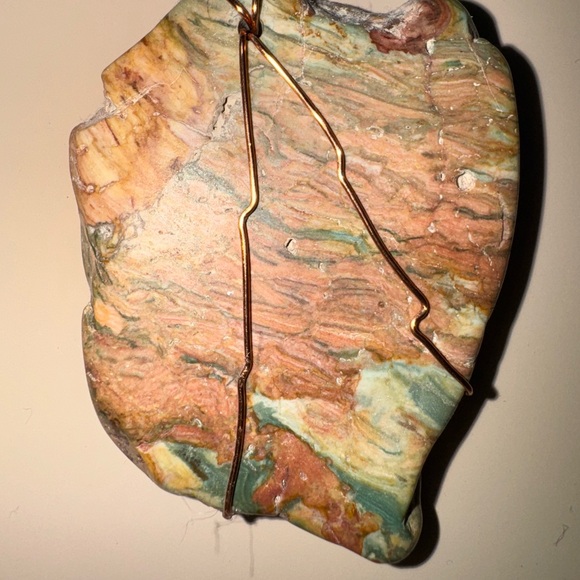 Large Jasper Pendant Copper Necklace - Picture 8 of 10